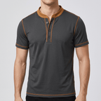 Maqiato | Men's Cotton Blend Henley with Contrast Trim