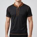 Maqiato | Men's Cotton Blend Henley with Contrast Trim
