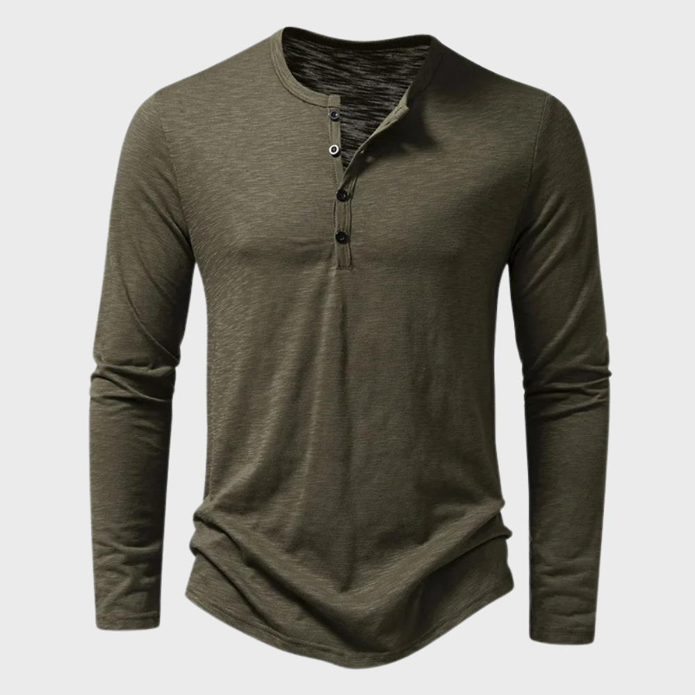 Maqiato | Men's Cotton Blend Long Sleeve Henley