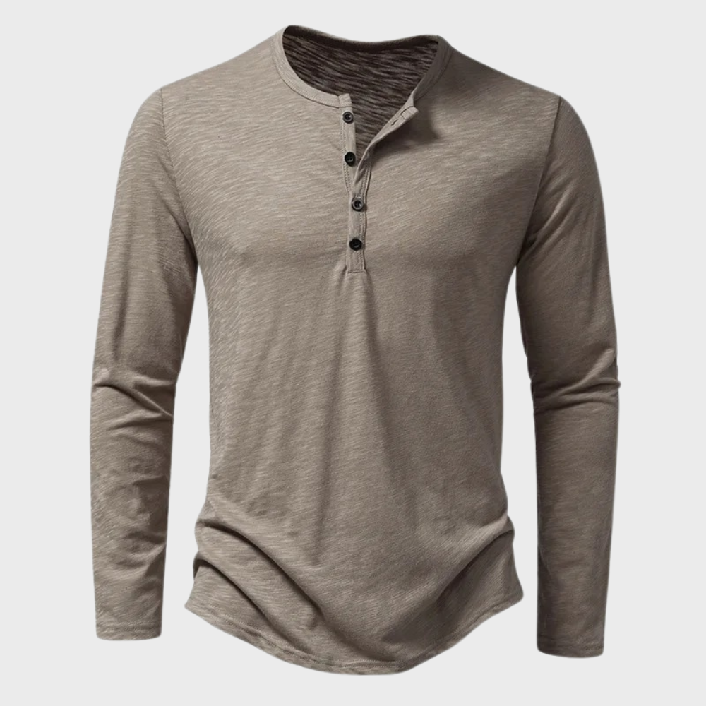 Maqiato | Men's Cotton Blend Long Sleeve Henley
