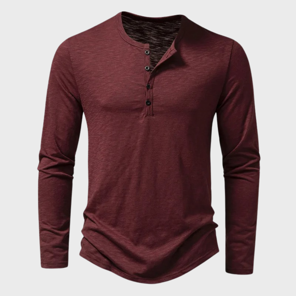 Maqiato | Men's Cotton Blend Long Sleeve Henley