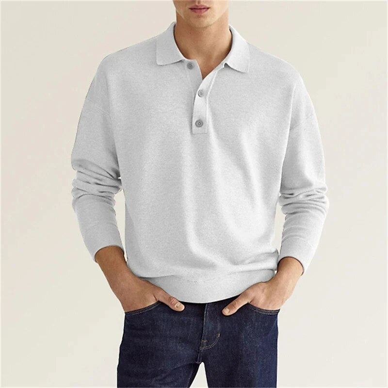 Maqiato | Men's Cotton Blend Long Sleeve Polo