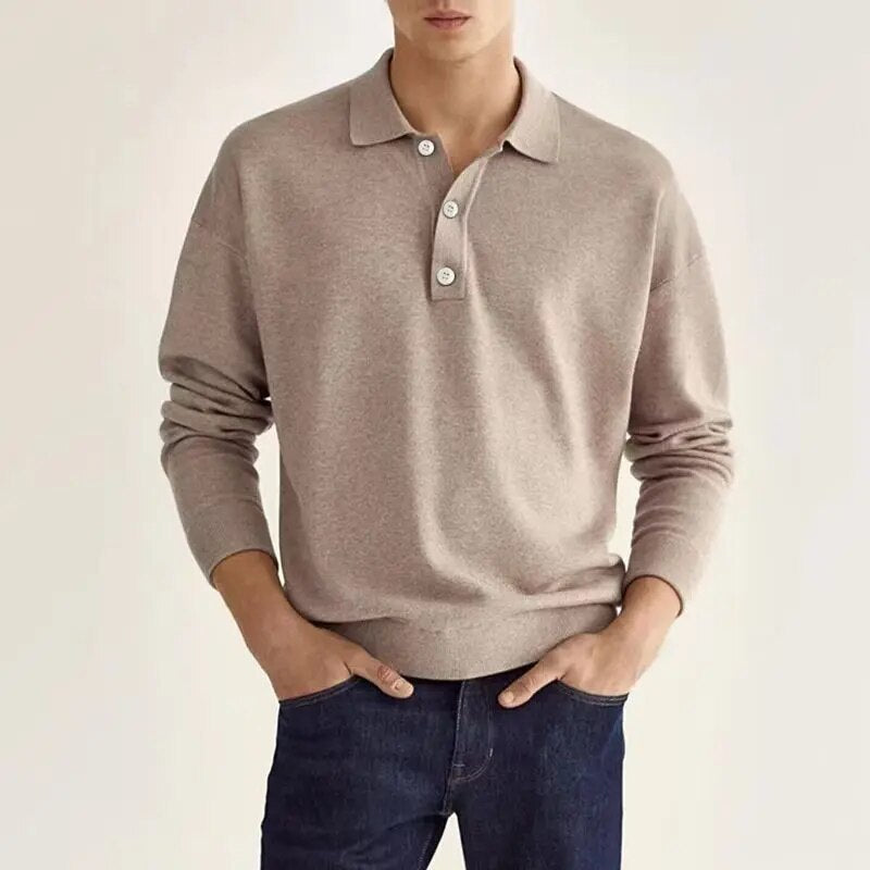 Maqiato | Men's Cotton Blend Long Sleeve Polo