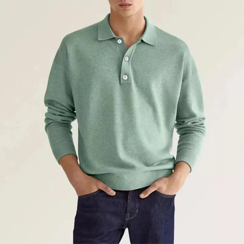 Maqiato | Men's Cotton Blend Long Sleeve Polo