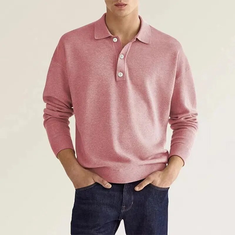 Maqiato | Men's Cotton Blend Long Sleeve Polo