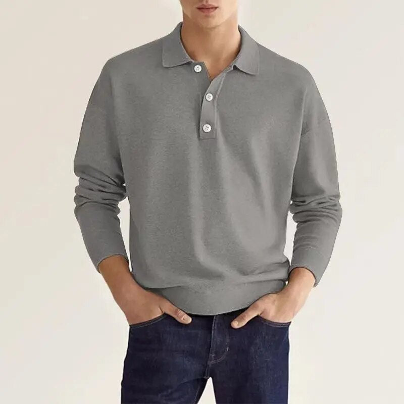 Maqiato | Men's Cotton Blend Long Sleeve Polo