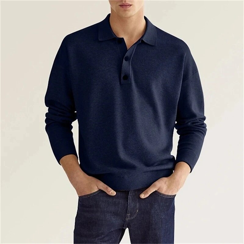 Maqiato | Men's Cotton Blend Long Sleeve Polo