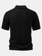 Maqiato | Men's Crochet Knit Polo & Linen Trousers Set