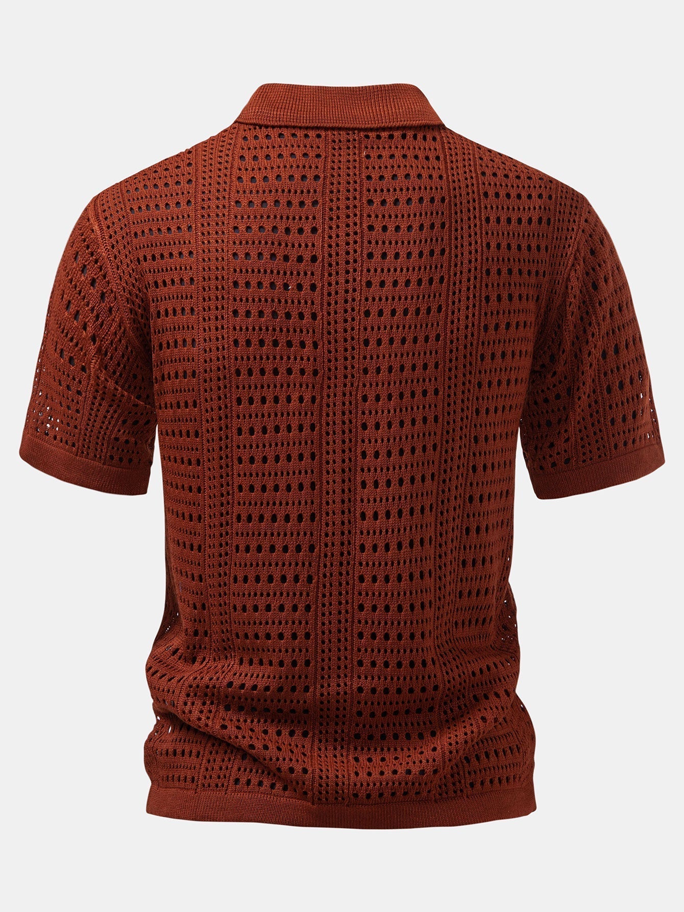 Maqiato | Men's Crochet Knit Polo & Linen Trousers Set