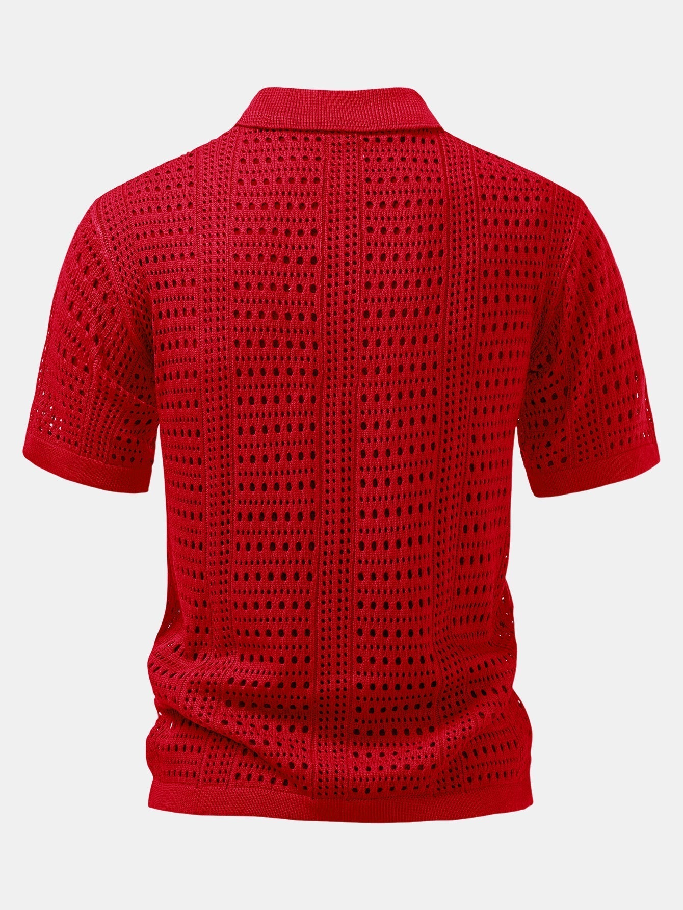 Maqiato | Men's Crochet Knit Polo & Linen Trousers Set