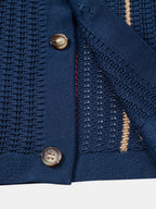 Maqiato | Men's Crochet Knit Shirt & Linen Blend Pants Set