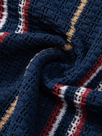 Maqiato | Men's Crochet Knit Shirt & Linen Blend Pants Set