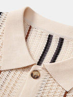 Maqiato | Men's Crochet Knit Shirt & Linen Blend Pants Set