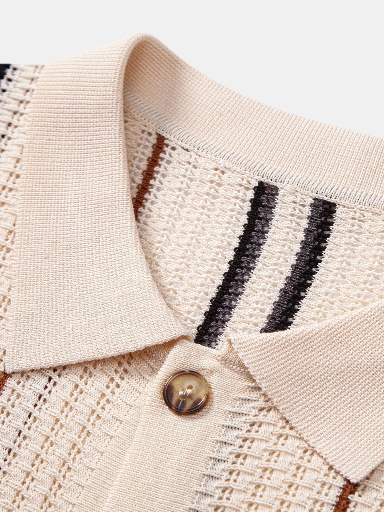 Maqiato | Men's Crochet Knit Shirt & Linen Blend Pants Set
