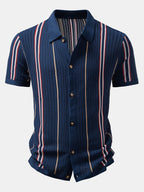 Maqiato | Men's Crochet Knit Shirt & Linen Blend Pants Set