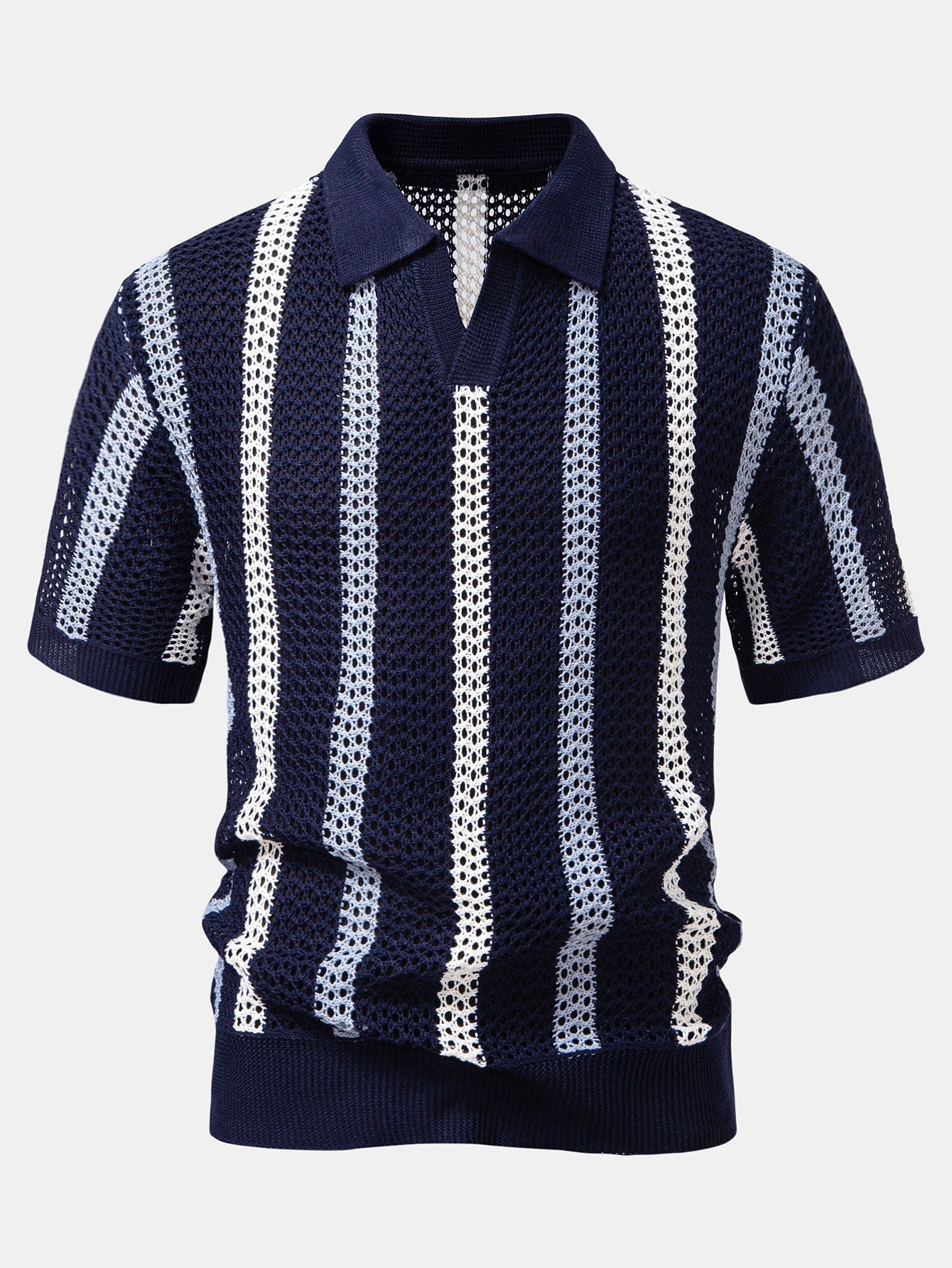Maqiato | Men's Crochet Polo & Linen Trousers Set