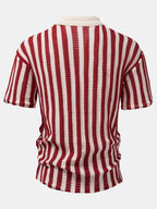Maqiato | Men's Crochet Stripe Shirt & Linen Pants Set