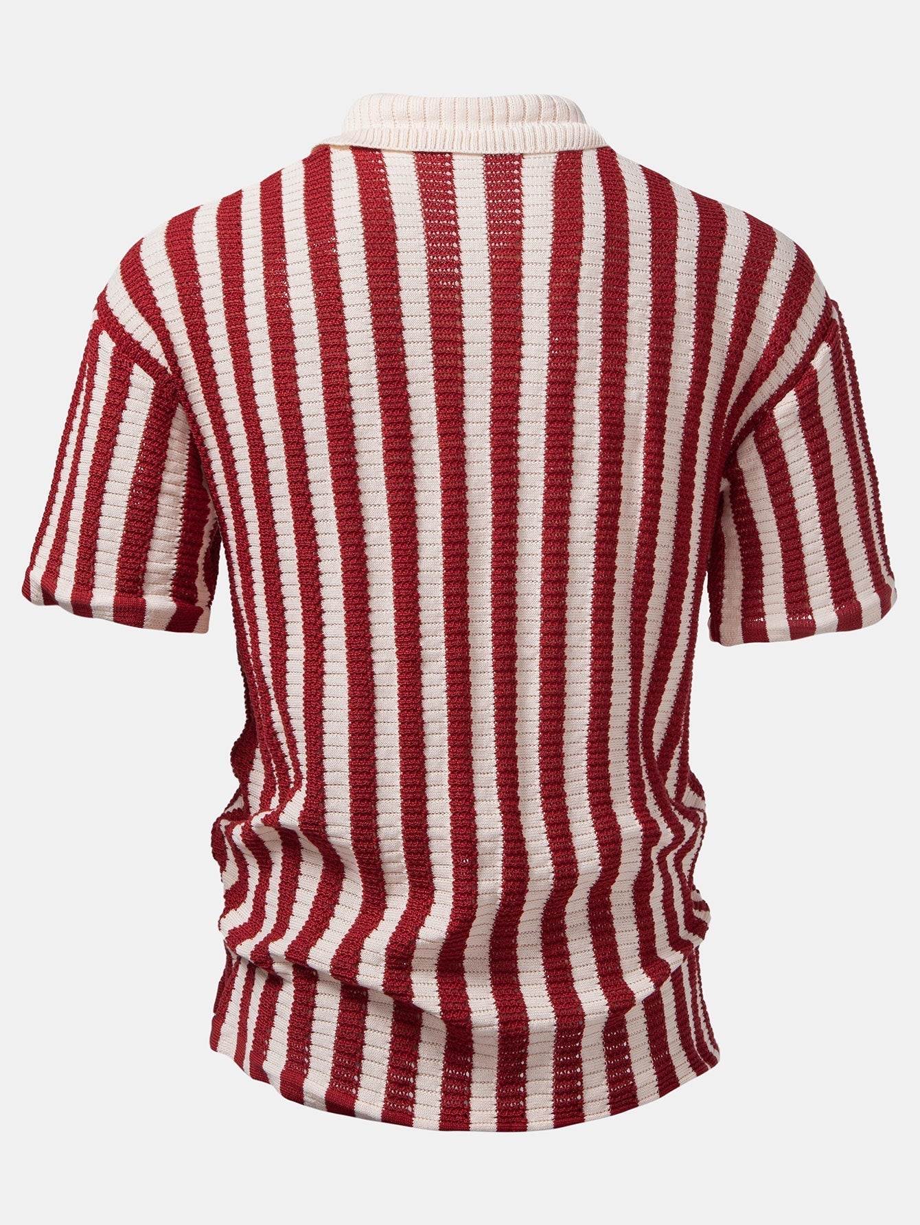 Maqiato | Men's Crochet Stripe Shirt & Linen Pants Set