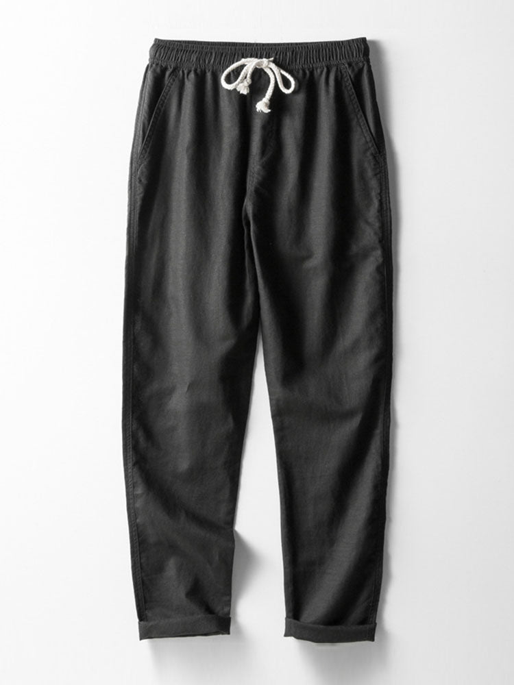 Maqiato | Men's Crochet Stripe Shirt & Linen Pants Set
