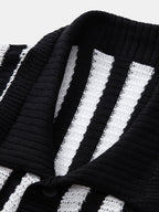 Maqiato | Men's Crochet Stripe Shirt & Linen Pants Set