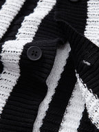 Maqiato | Men's Crochet Stripe Shirt & Linen Pants Set