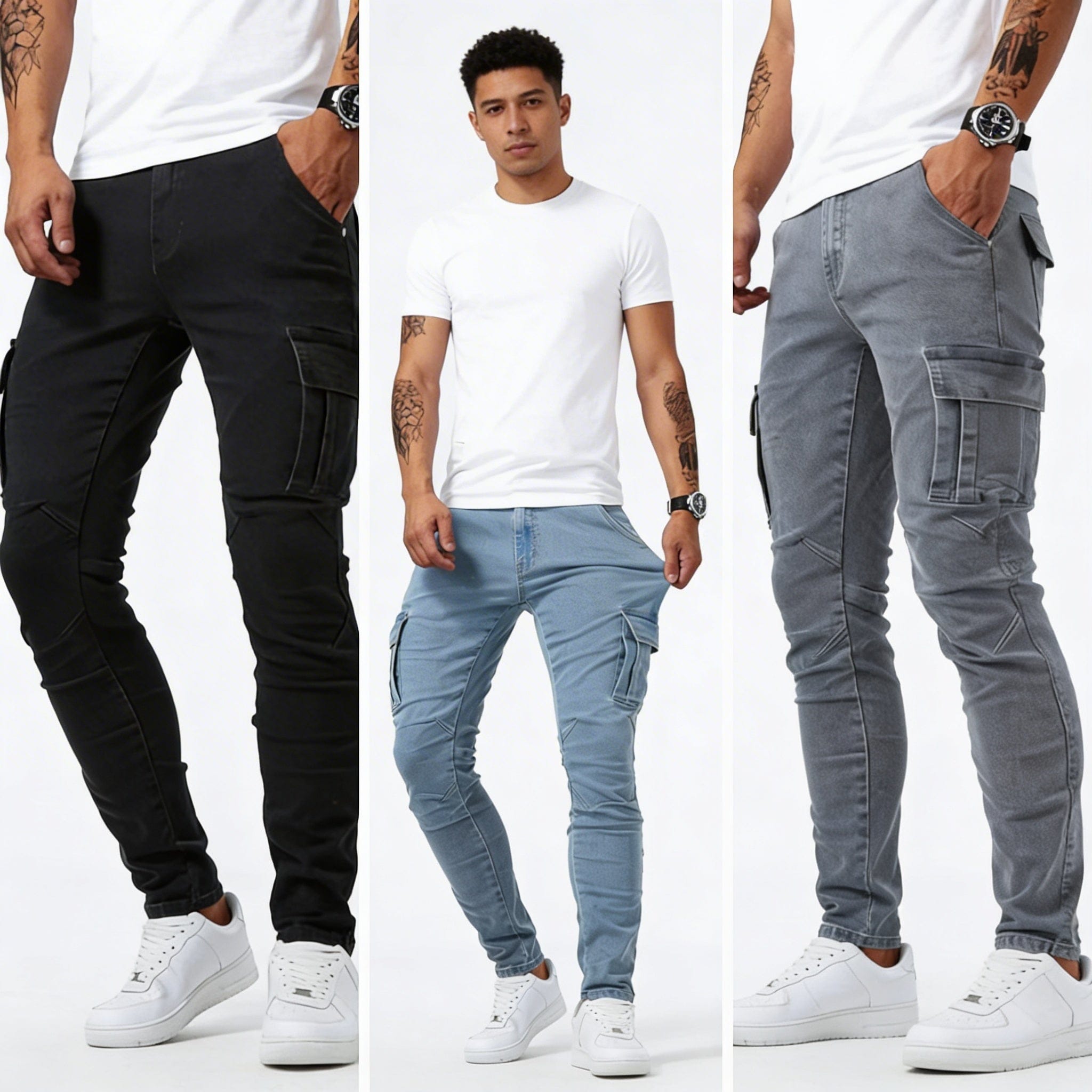 Maqiato | Men's Denim Cargo Jeans