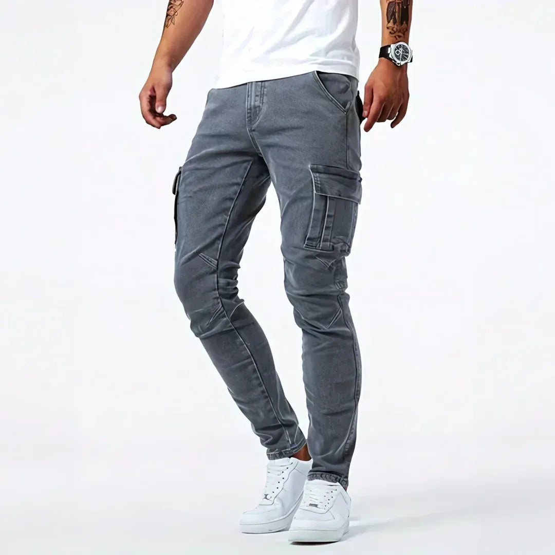 Maqiato | Men's Denim Cargo Jeans