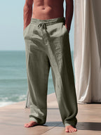 Maqiato | Men's Elastic Waist Linen Pants