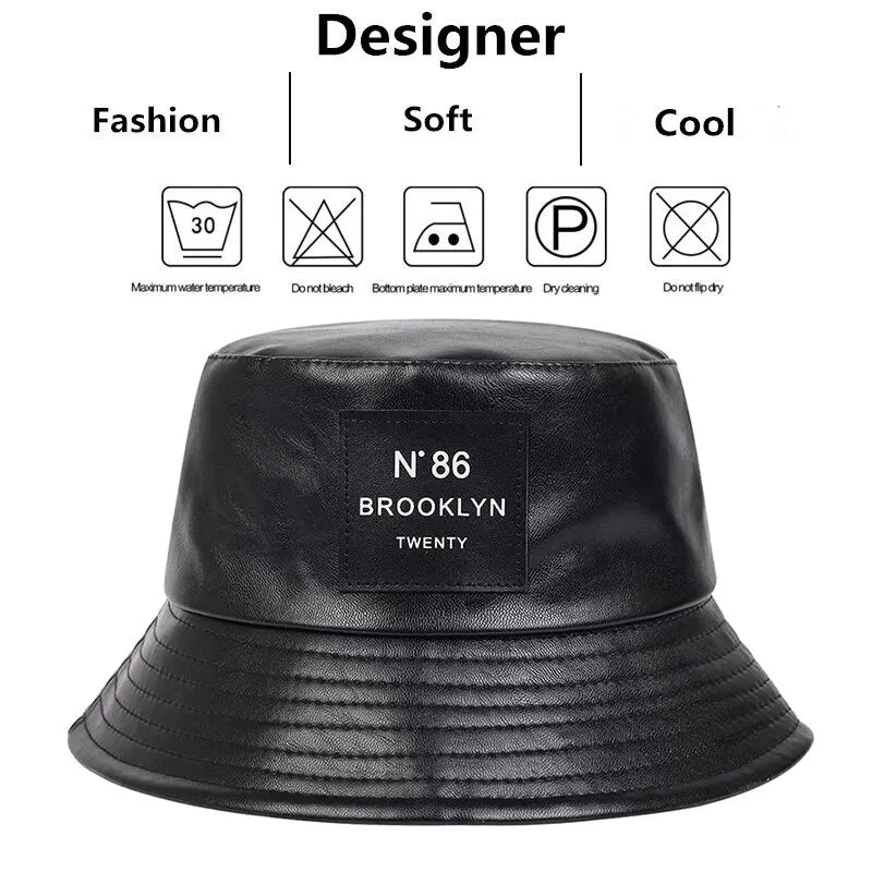 Maqiato | Men's Faux Leather Bucket Hat