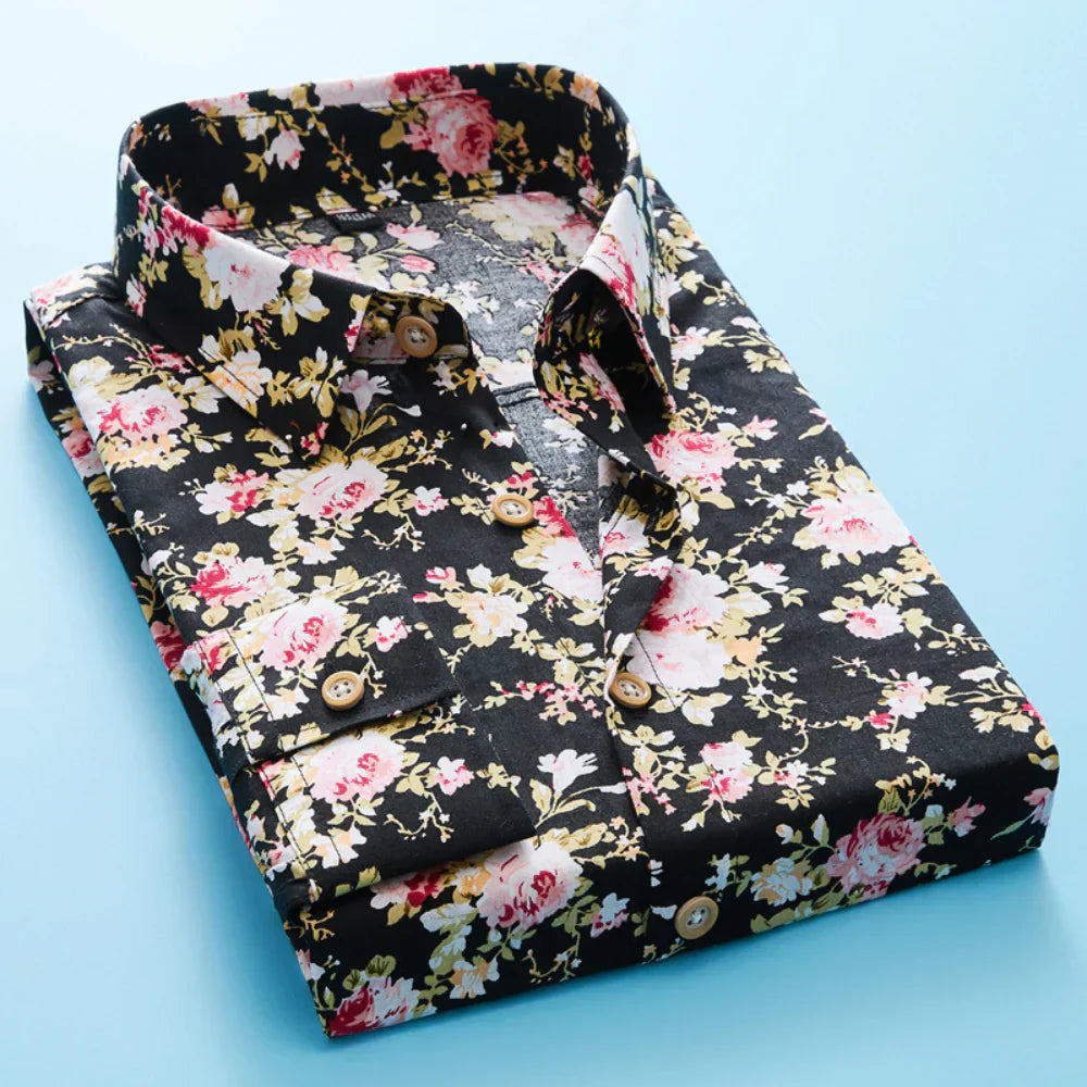 Maqiato | Men's Floral Print Short Sleeve Shirt