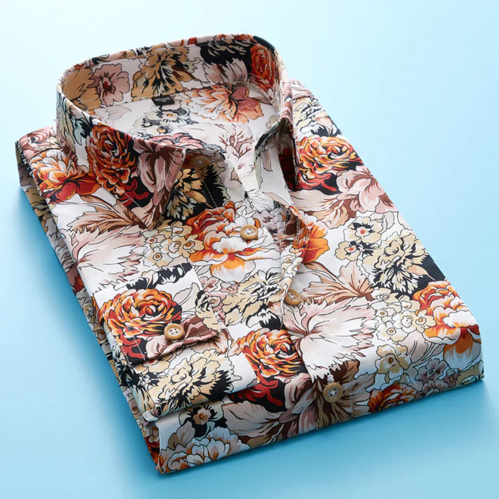 Maqiato | Men's Floral Print Short Sleeve Shirt
