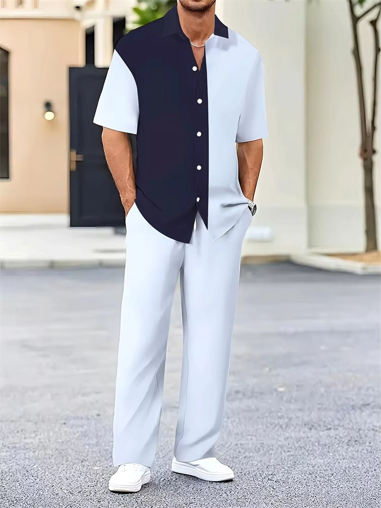 Maqiato | Men's Geometric Print Summer Set