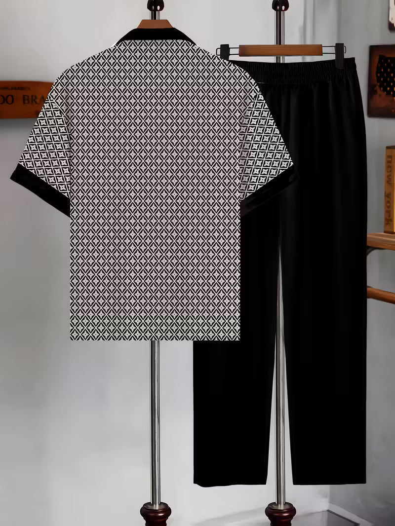 Maqiato | Men's Geometric Print Summer Set