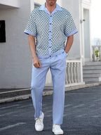 Maqiato | Men's Geometric Print Summer Set