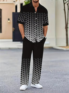 Maqiato | Men's Geometric Print Summer Set