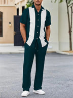 Maqiato | Men's Geometric Print Summer Set