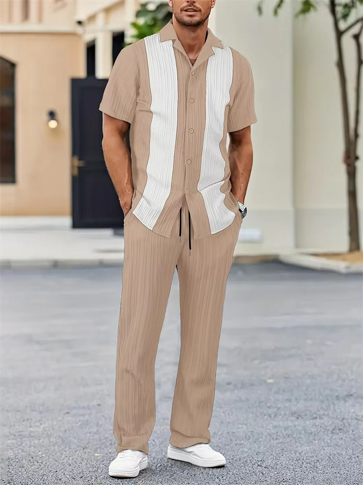 Maqiato | Men's Geometric Print Summer Set