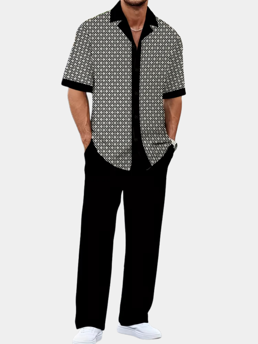 Maqiato | Men's Geometric Print Summer Set