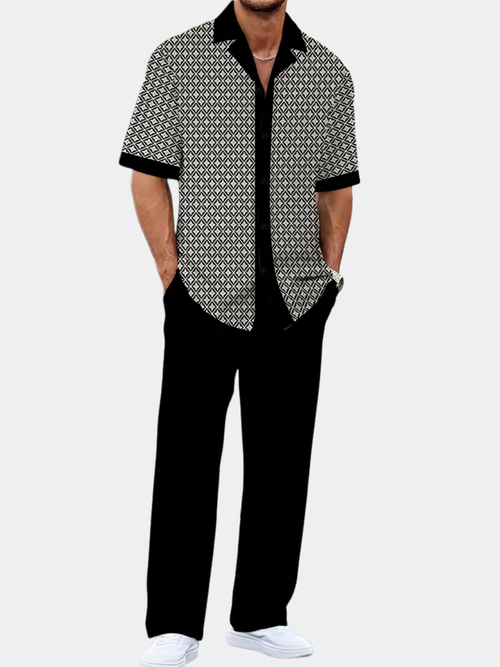Maqiato | Men's Geometric Print Summer Set