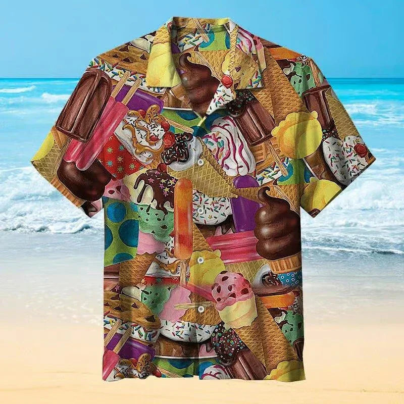 Maqiato | Men's Ice Cream Print Shirt