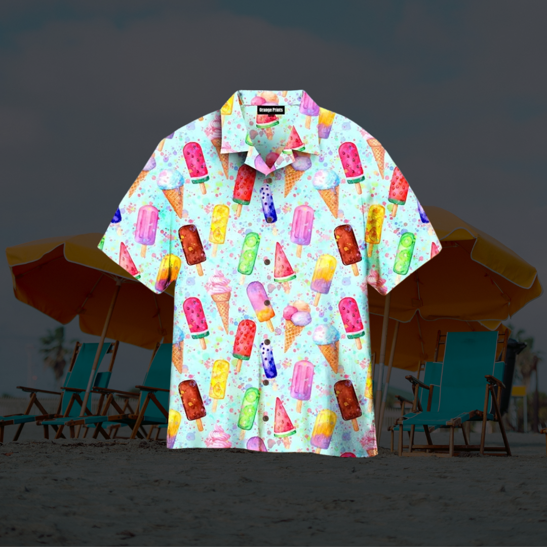 Maqiato | Men's Ice Cream Print Shirt