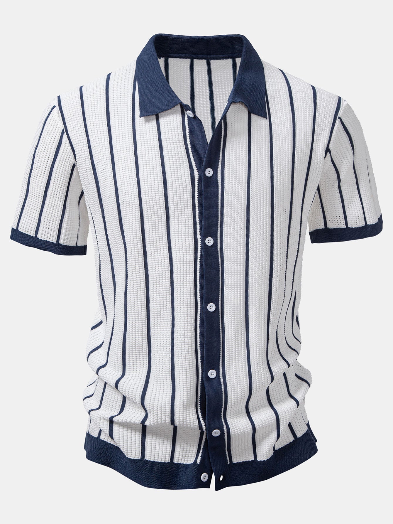 Maqiato | Men's Knit Striped Shirt & Linen Trouser Set