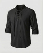 Maqiato | Men's Lace-Up Collar Shirt