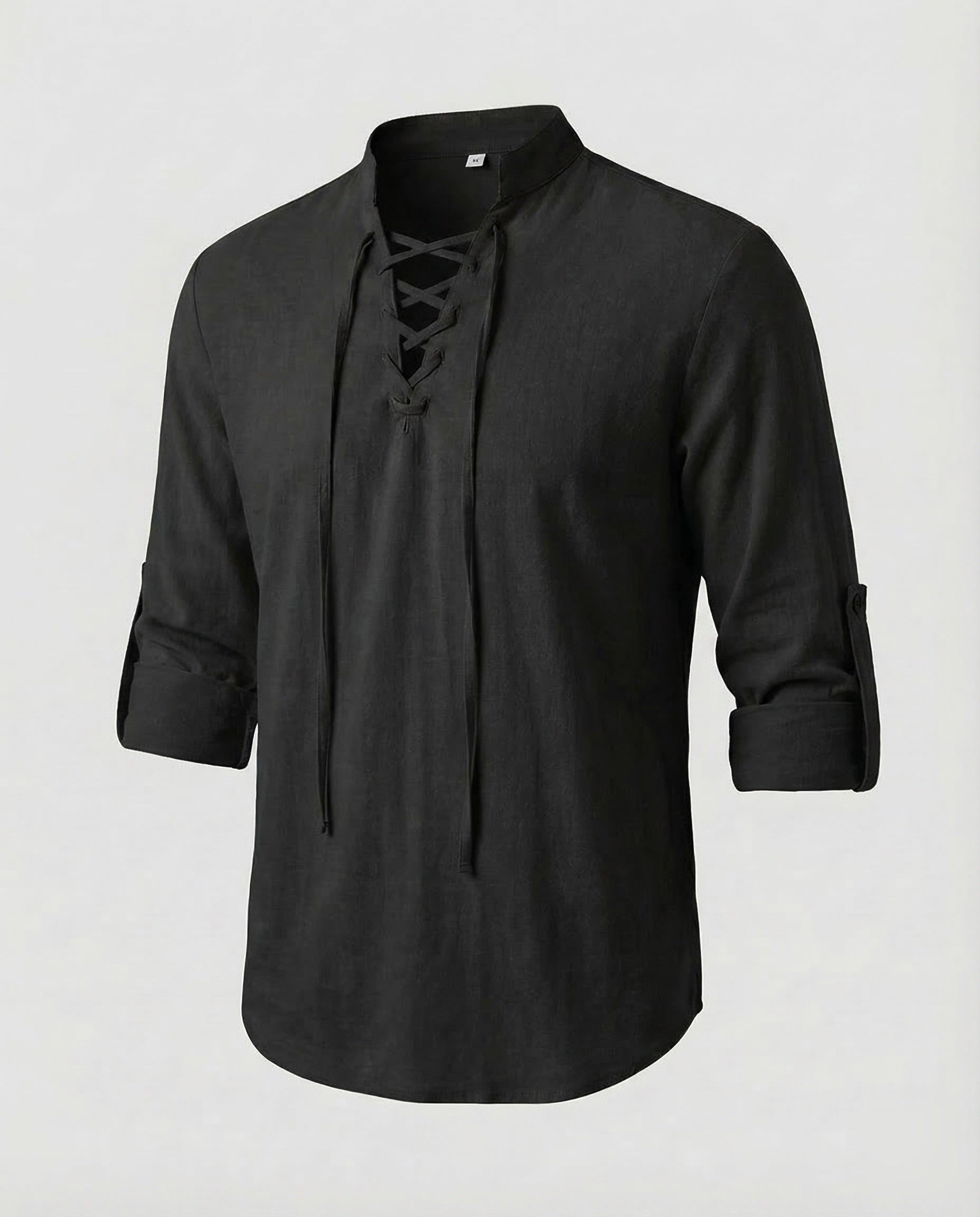Maqiato | Men's Lace-Up Collar Shirt