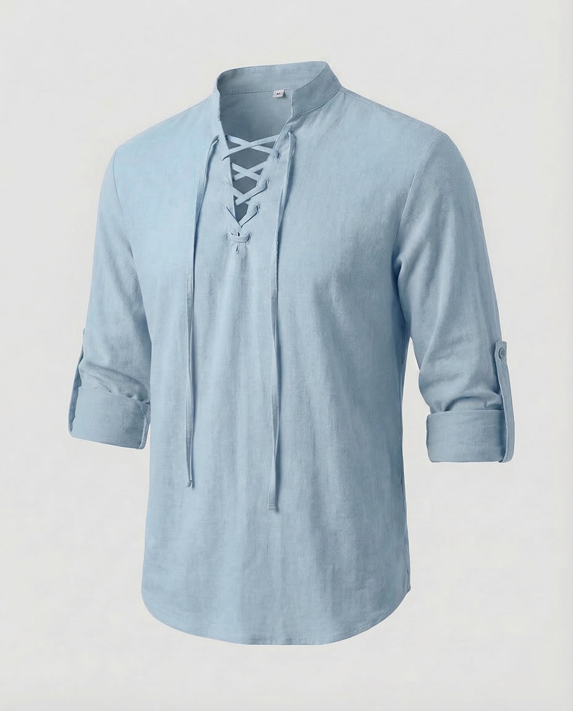 Maqiato | Men's Lace-Up Collar Shirt