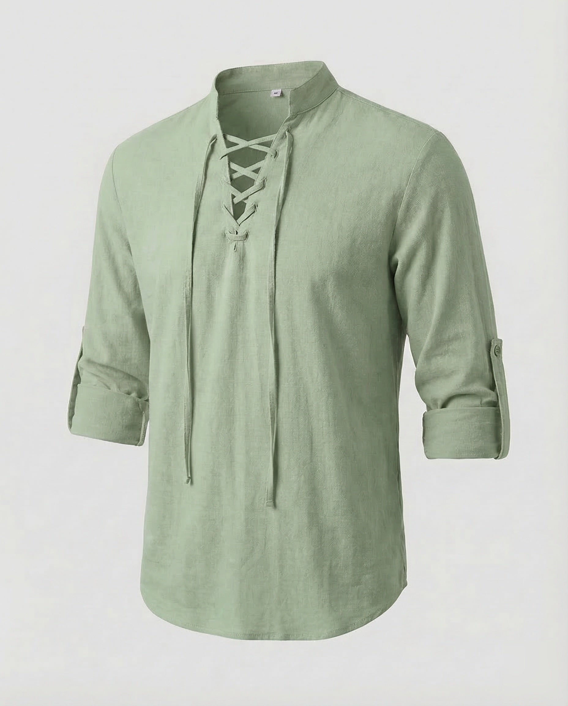 Maqiato | Men's Lace-Up Collar Shirt