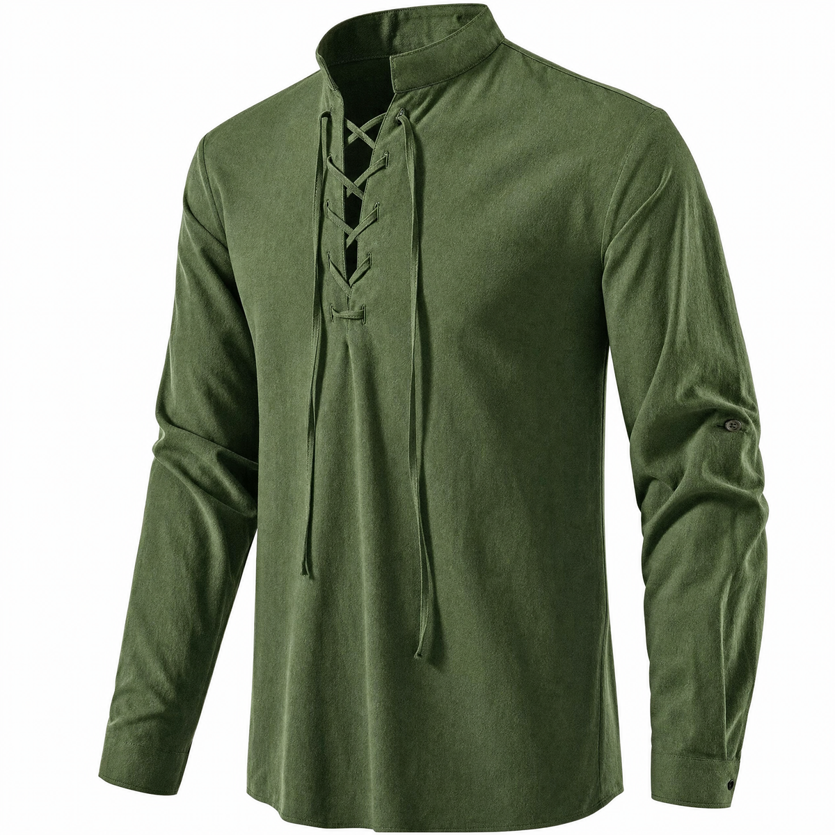Maqiato | Men's Lace-Up Collar Shirt