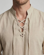 Maqiato | Men's Lace-Up Collar Shirt