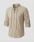 Maqiato | Men's Lace-Up Collar Shirt