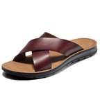 Maqiato | Men's Leather Slip-On Sandals